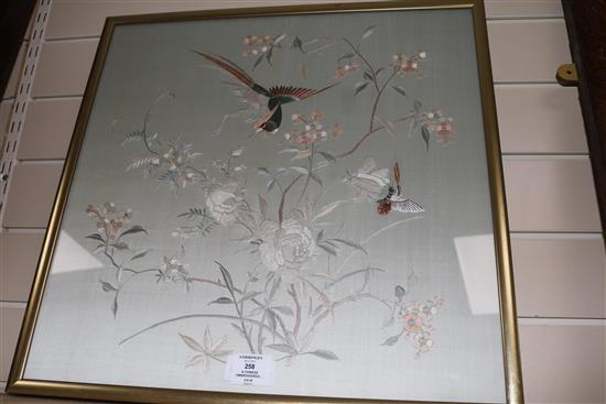 A Chinese embroidered silk panel